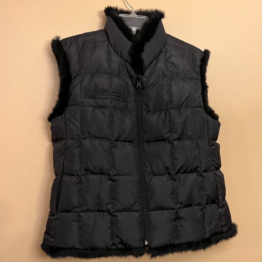 Montanaco Women's Butte Montana Black reversible Vest, Size Large